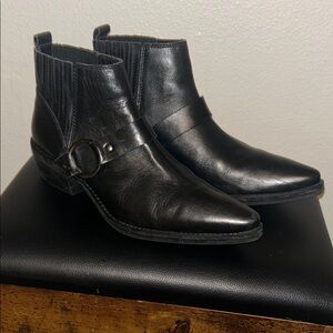 Black Leather Ankle Boots